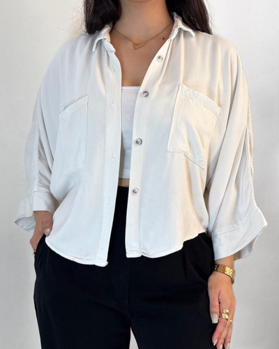 شومیز باکسی کتان سیلک