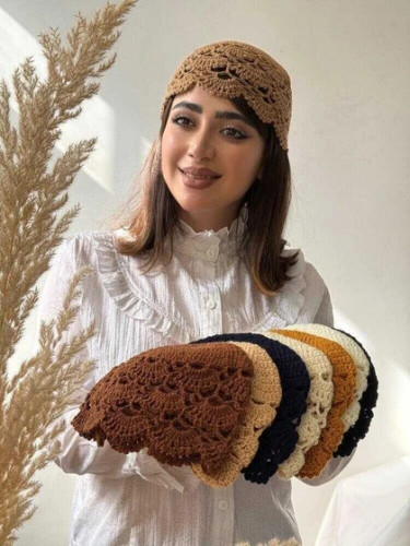 کلاه قلاب بافی زنانه